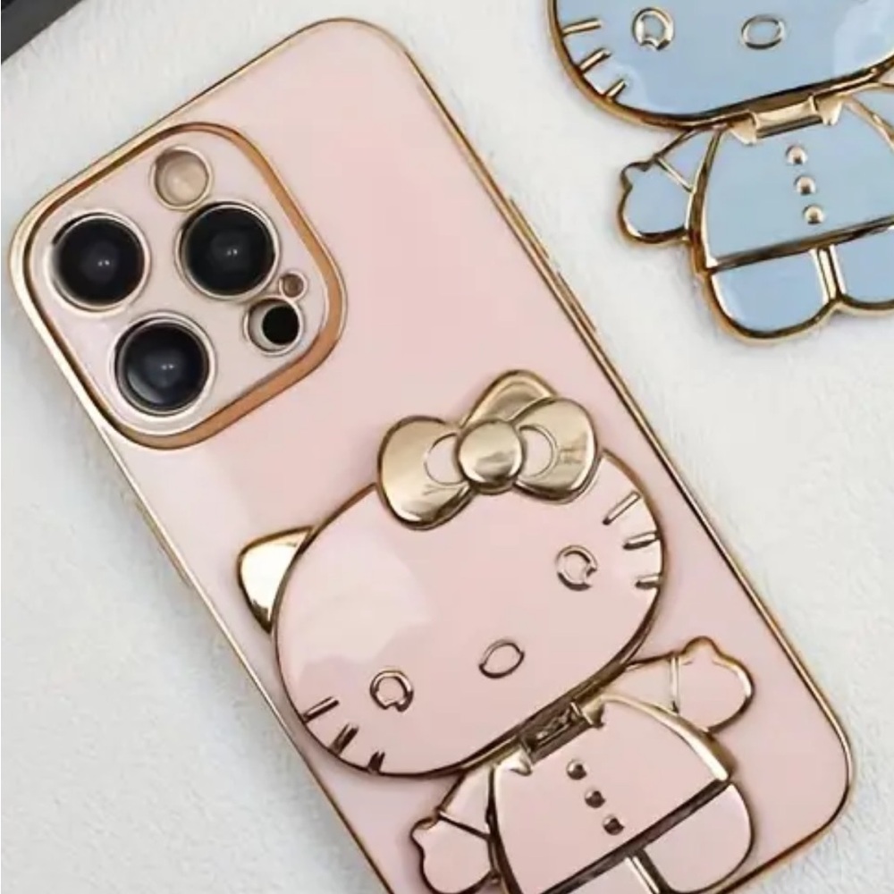 Gold and Pink Hello Kitty Phone Case Stand